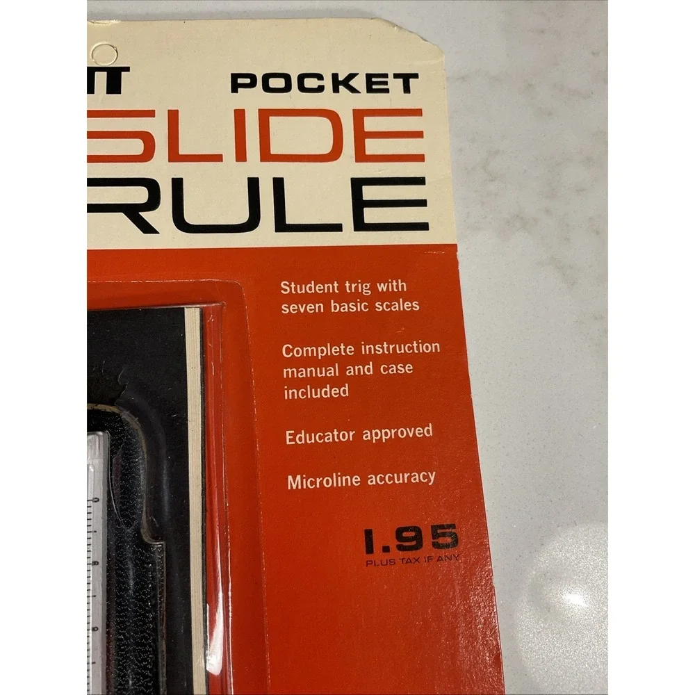 Vintage 2PC Pickett 160 Microline Plastic Slide Rule w/Case New In Orig Package